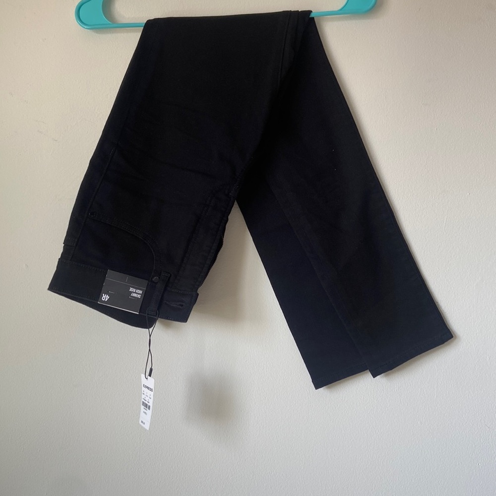Express skinny high rise black jeans